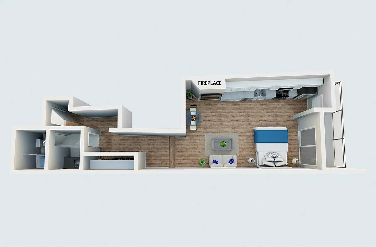 Floor plan Unfurnished - Studio (12m)