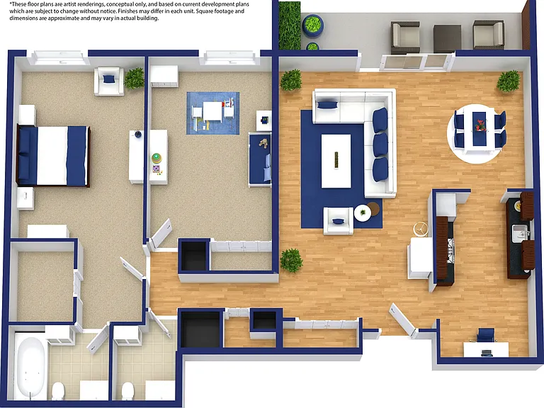 2 Bedroom | 2 Bath Floor Plan 2 Bedroom | 2 Bath Floor Plan