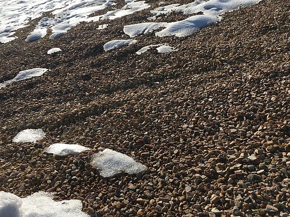 Gravel parking yard/street
