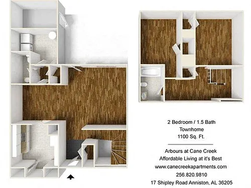 Floor plan 2 Bedroom Townhome