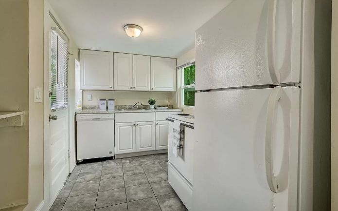 Kitchen view from Living/Dining room