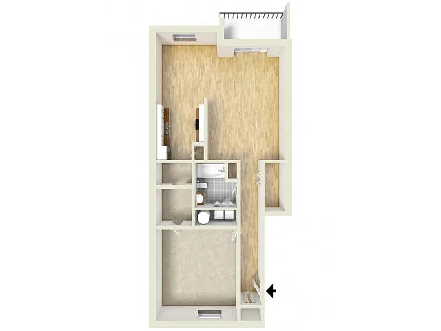 Floor plan One Bedroom 1st Floor