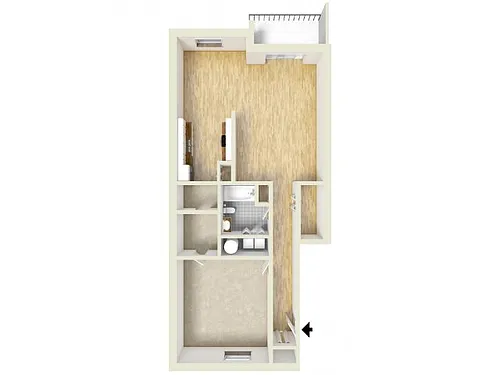 Floor plan One Bedroom 1st Floor