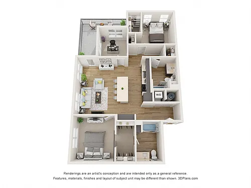 Floor plan B3 + Den