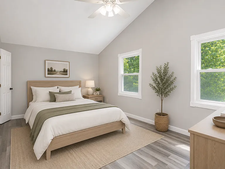 Master bedroom with walk-in closet and full bath