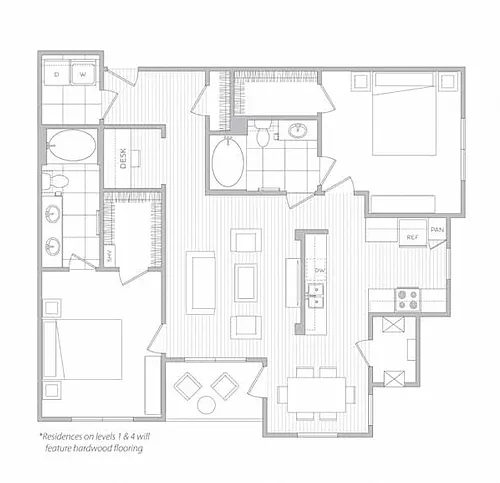 Floor plan 2 Bed 2 Bath