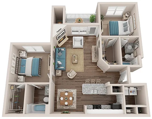 Floor plan 2 Bed 2 Bath
