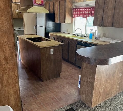 Kitchen view from dining room.