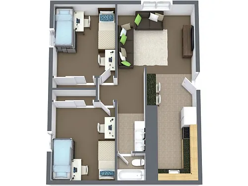 Floor plan 2x1 Standard (Men)