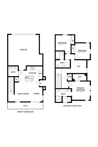 Floor plan 3 Bedroom Townhome