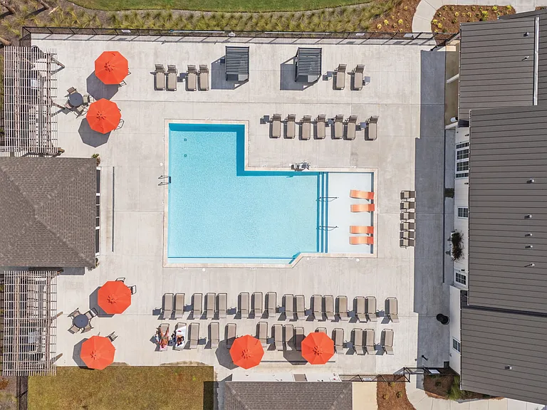 Resort-style Pool w/ Daybed Cabanas