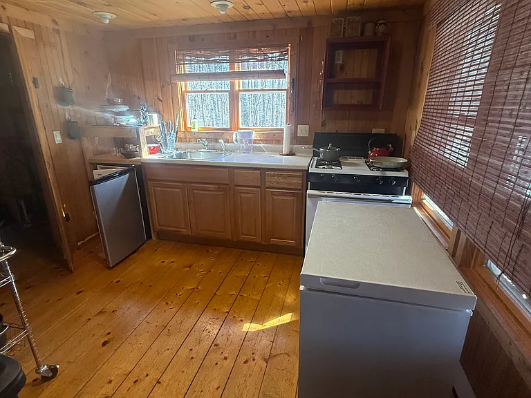 Propane stove in kitchen