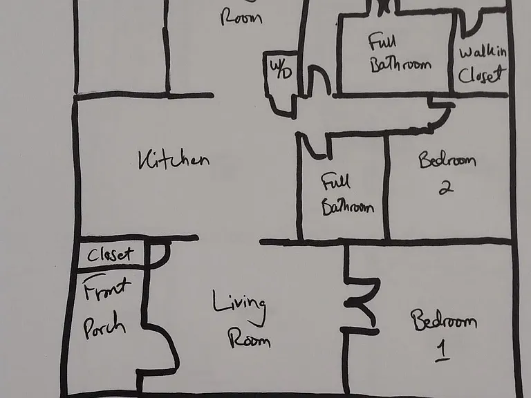 Floorplan, the master bedroom is larger and more private