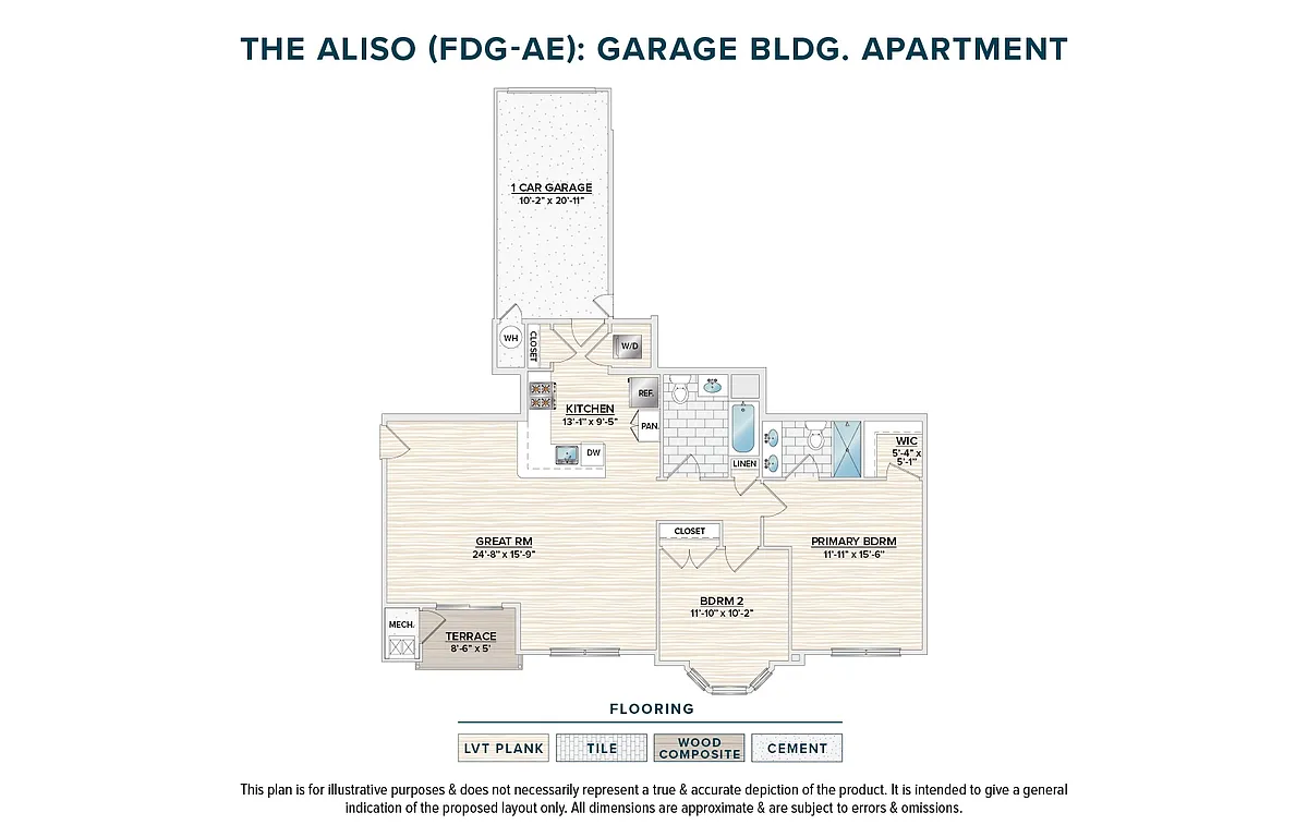Floor plan The Aliso with Garage (FDG-AE)
