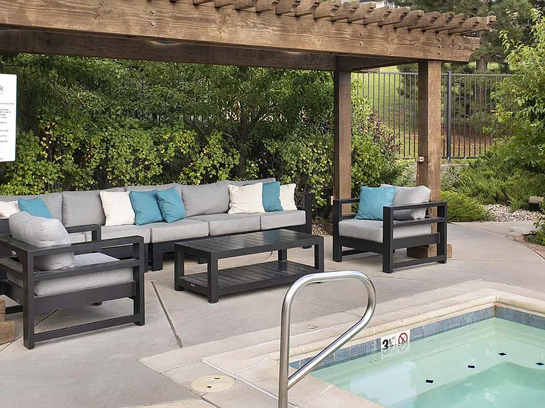 Apartment community hot tub spa at Sagebrook in Colorado Springs, Colorado.