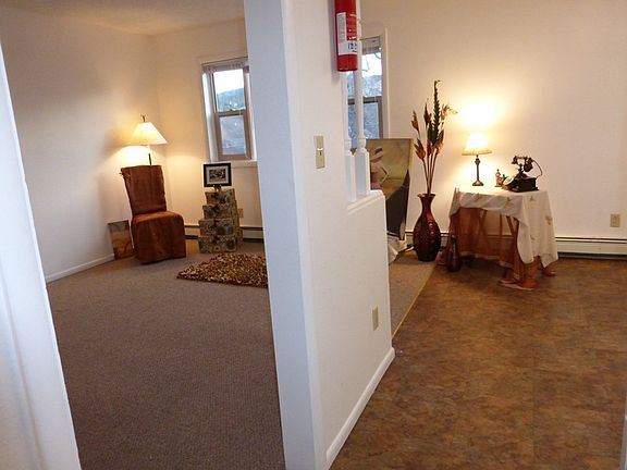 Vinyl flooring in the kitchen and dining areas