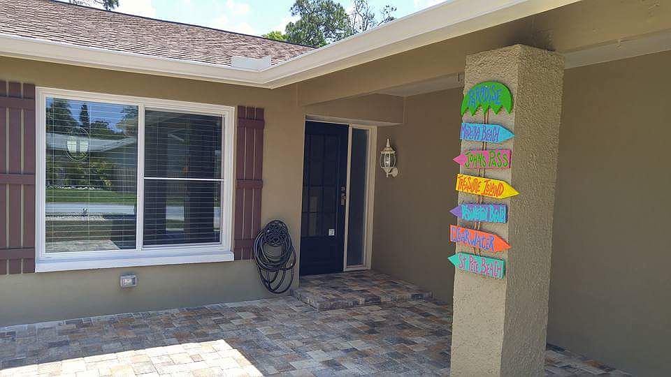Pavered front patio
