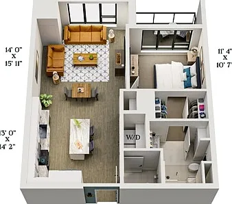 B7 | 1x1.5 | 780 sq ft B7 | 1x1.5 | 780 sq ft