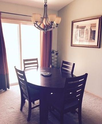 Dining room with view to backyard