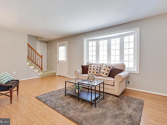 Open room with laminated hardwood