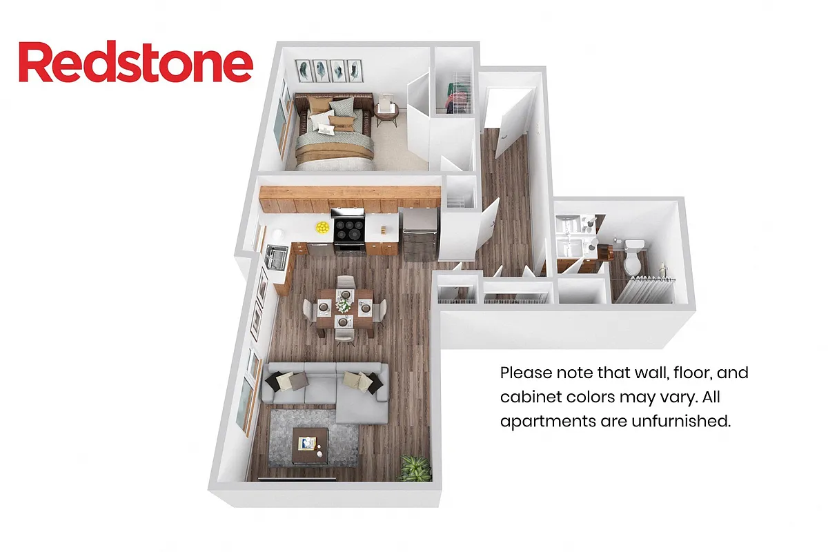 Floor plan South End Apartments | 1 Bed