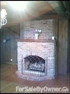 Fireplace in first floor family room.