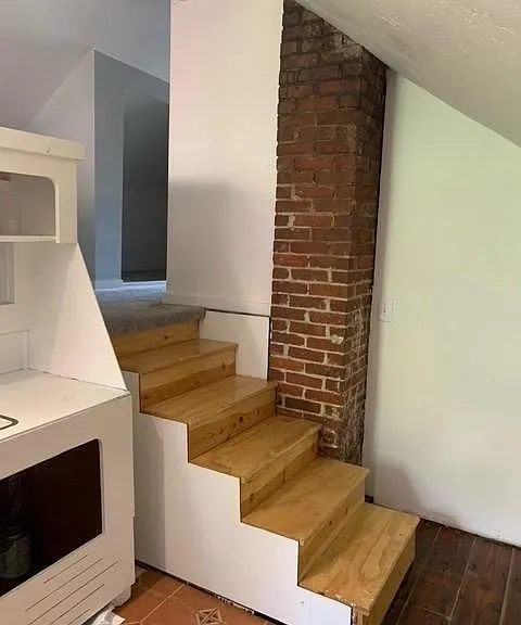 Stairway leading to the living space.