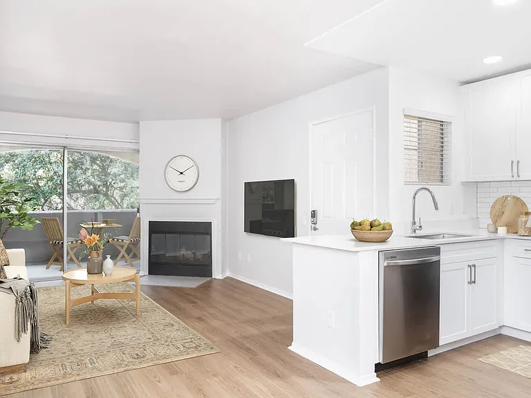 Living Space with Hardwood Flooring