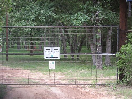 Electric gate at Game Fence entrance