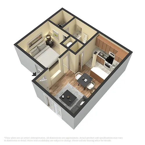 Floor plan 1 Bedroom 1 Bathroom Jr.