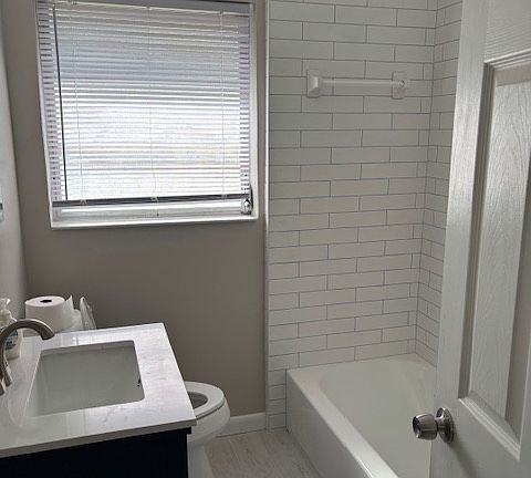 Bathroom with everything new, including tile