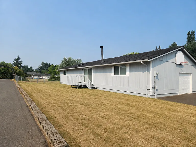 Angled view of house.