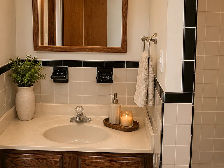 virtually staged hall bath