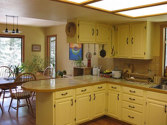 Kitchen into dining area