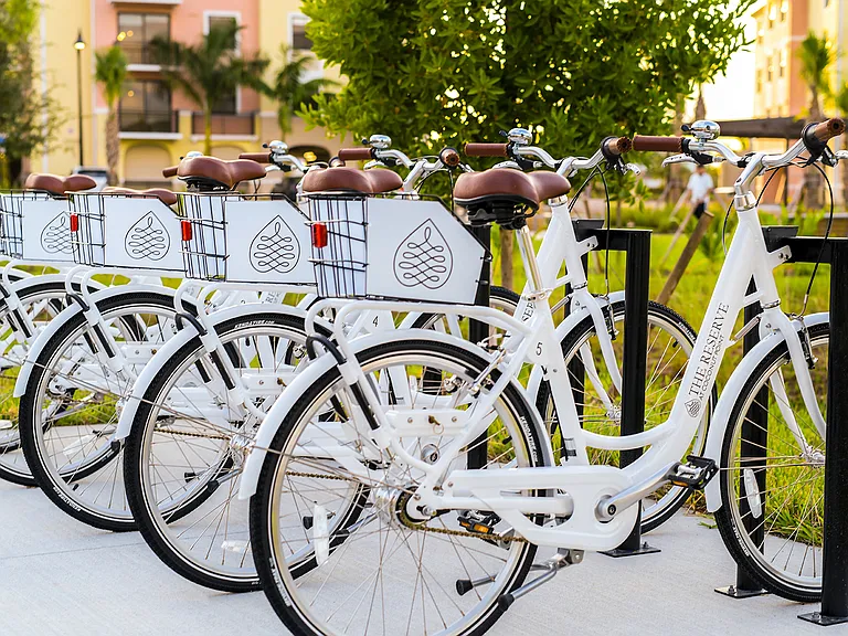 Take a spin on our resident bikes.