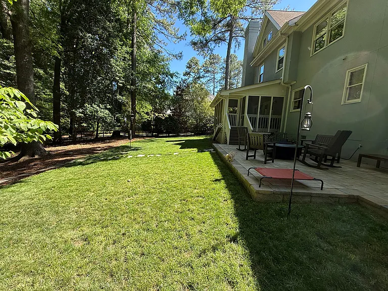 Backyard, stone patio