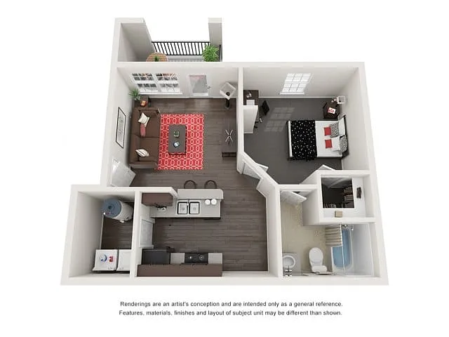 Floor plan 1BR Furnished