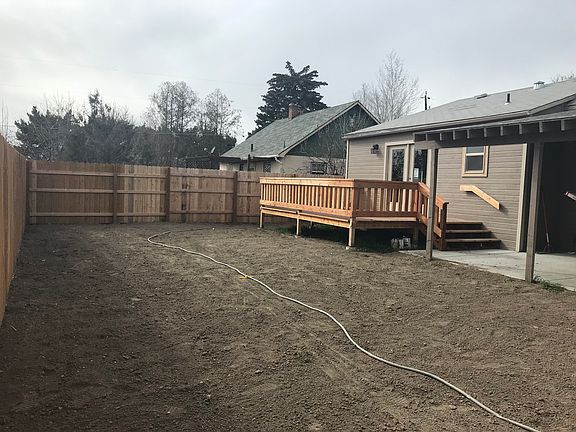 Large fenced backyard