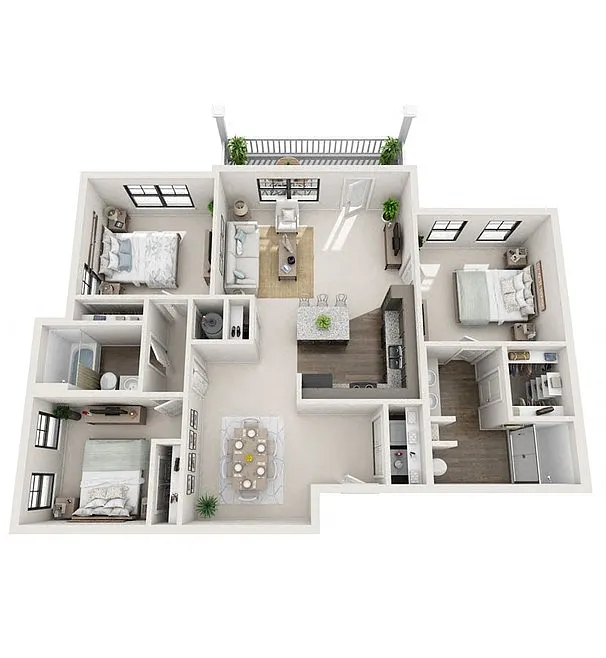 Floor plan C1 (Balcony/Sunroom)
