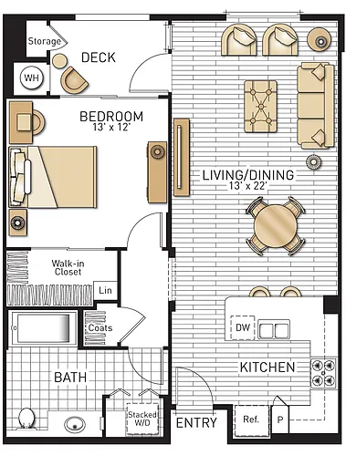 Floor plan Cadiz - One Bedrooms