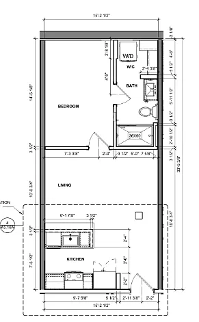 Floor plan 1 Bedroom / 1 Bath