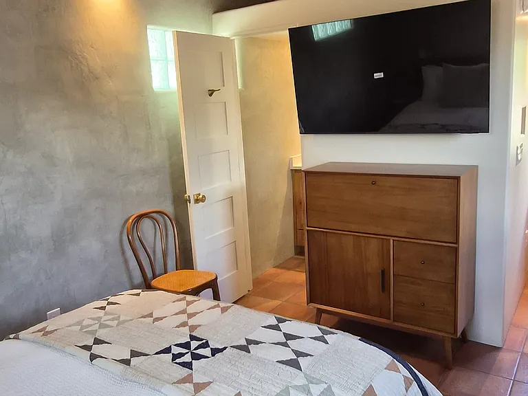 55" Smart TV, West Elm Mid-Century secretary desk