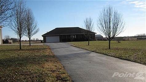Blooming Bradford Pears line the asphalt drive to   custom brick ranch on 11.7 acres. Set up and fenced for cattle/horses. 32X40 RV 2 bay barn,all brick. 32X48 barn.