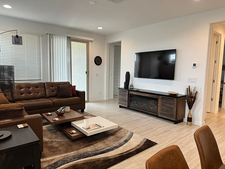 Living Room with view of Smart TV and fireplace for cool winter nights