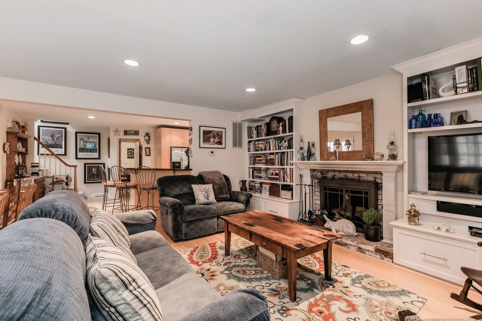  Living Room with Fireplace & Bamboo Floors