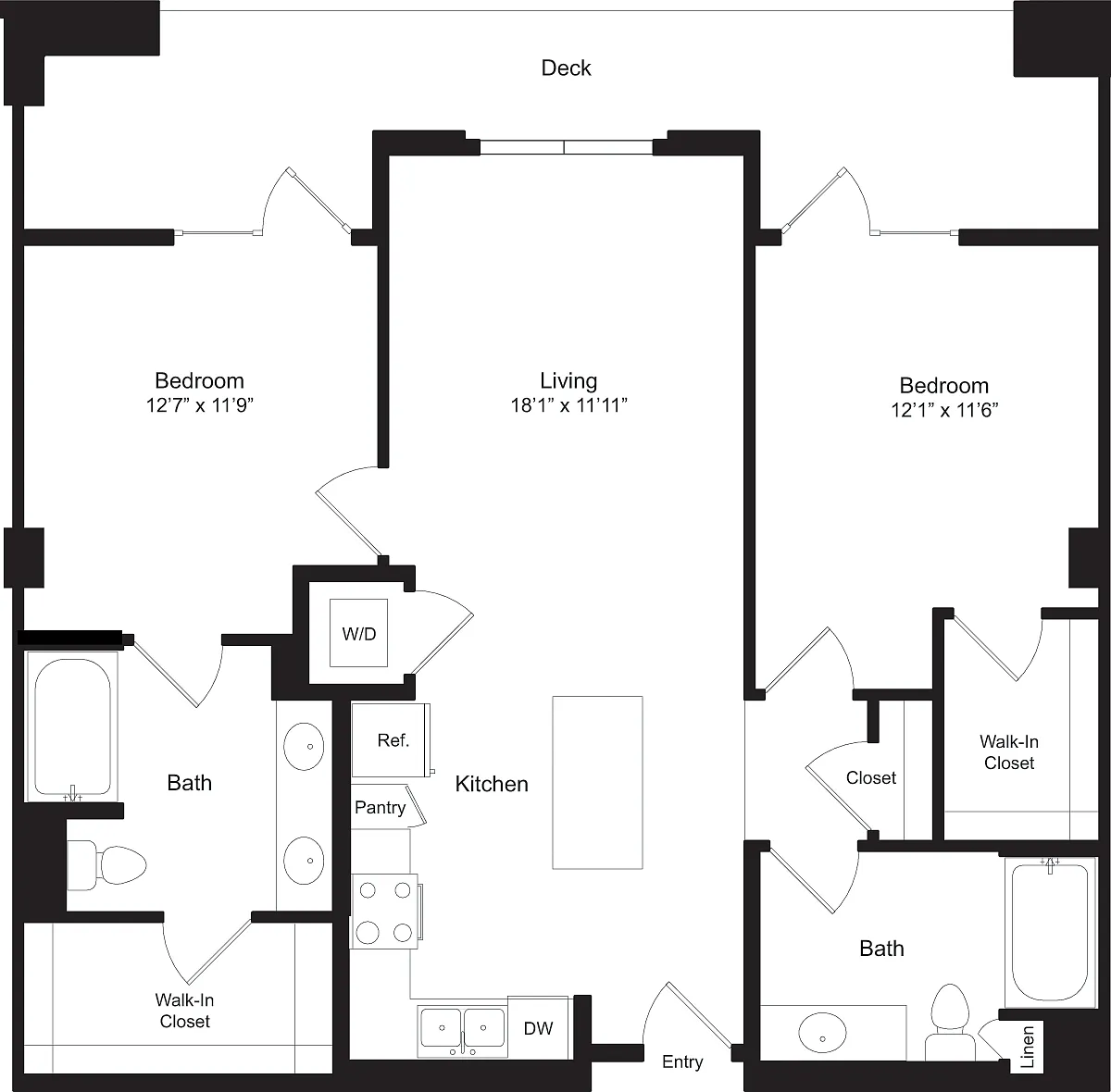 Floor plan 2 Bedroom J