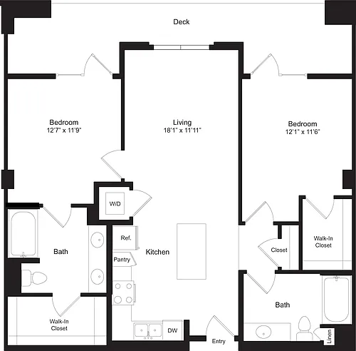 Floor plan 2 Bedroom J