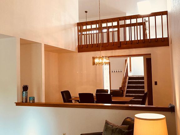 Living Room, Dining Area View to Upper Level