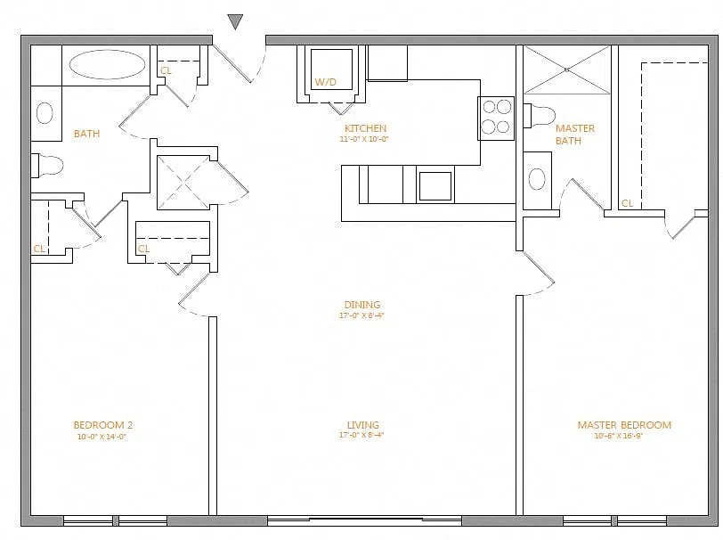Floor plan 2 Bed/2 Bath-B