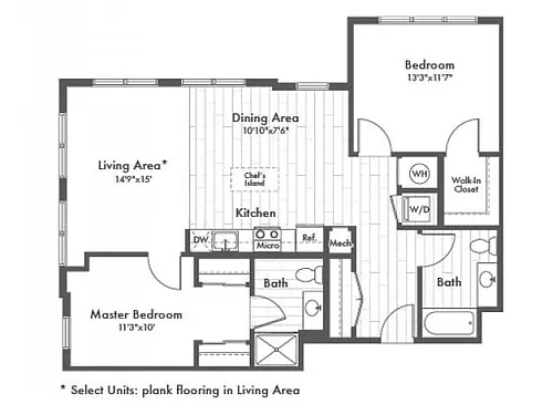 Floor plan B8 Two Bedroom